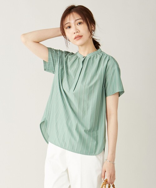 J.PRESS(ジェイプレス)の「【イージーケア】スビンギザストライプ カットソー(Tシャツ/カットソー・レディース・グレー系2/ベージュ系1/スモーキーグリーン系2・T15/T13)」の3枚目の写真