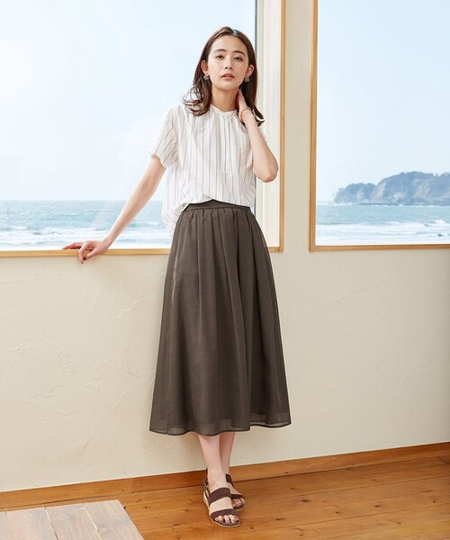 J.PRESS(ジェイプレス)の「【イージーケア】スビンギザストライプ カットソー(Tシャツ/カットソー・レディース・グレー系2/ベージュ系1/スモーキーグリーン系2・T15/T13)」の4枚目の写真