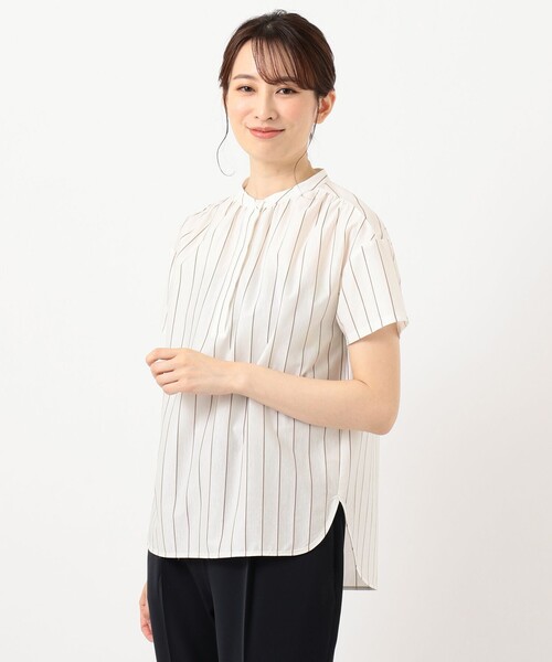 J.PRESS(ジェイプレス)の「【イージーケア】スビンギザストライプ カットソー(Tシャツ/カットソー・レディース・グレー系2/ベージュ系1/スモーキーグリーン系2・T15/T13)」の7枚目の写真