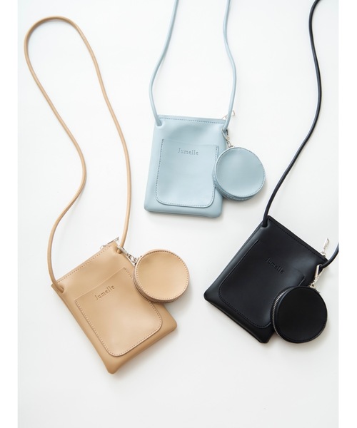 JUMELLE（ジュメロ）の「スマホミニポシェット（ショルダーバッグ・レディース・ブラック/ベージュ/ブルー・FREE）」の2枚目の写真