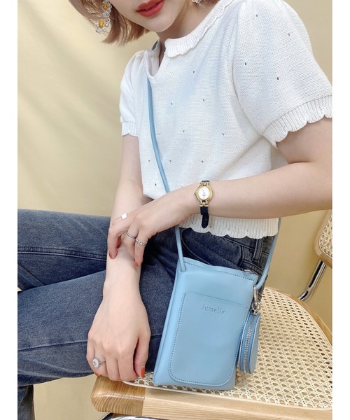 JUMELLE（ジュメロ）の「スマホミニポシェット（ショルダーバッグ・レディース・ブラック/ベージュ/ブルー・FREE）」の21枚目の写真