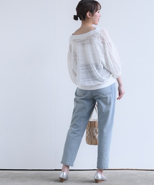 rps(アールピーエス)の「多釦ボリュームスリーブレースショートカーディガン(カーディガン/ボレロ・レディース・ブラック/オフホワイト/ホワイト系その他2/ブラック系その他2/ブラック系その他3/ホワイト系その他3・M/フリー)」の16枚目の写真