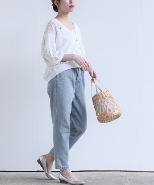 rps(アールピーエス)の「多釦ボリュームスリーブレースショートカーディガン(カーディガン/ボレロ・レディース・ブラック/オフホワイト/ホワイト系その他2/ブラック系その他2/ブラック系その他3/ホワイト系その他3・M/フリー)」の18枚目の写真