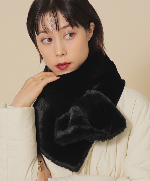 Ray BEAMS（レイビームス）の「CONTROL FREAK × Ray BEAMS / 別注 2way ティペット（マフラー・レディース・ブラック/ベージュ・ONE SIZE）」の15枚目の写真