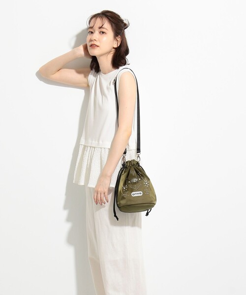 SHARE PARK（シェアパーク）の「【接触冷感】ダンボール×シャーリングドッキングトップス（シャツ/ブラウス・レディース・ブラック系/アイボリー系/ベージュ系・1）」の18枚目の写真