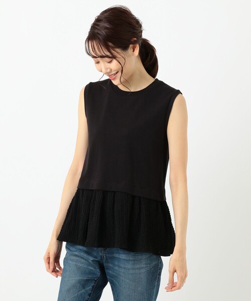 SHARE PARK（シェアパーク）の「【接触冷感】ダンボール×シャーリングドッキングトップス（シャツ/ブラウス・レディース・ブラック系/アイボリー系/ベージュ系・1）」の22枚目の写真