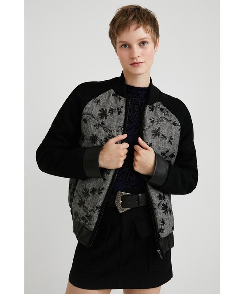 Desigual(デシグアル)の「刺繍 ウールボンバージャケット(その他アウター・レディース・ブラック・2L/S/M/L)」の1枚目の写真