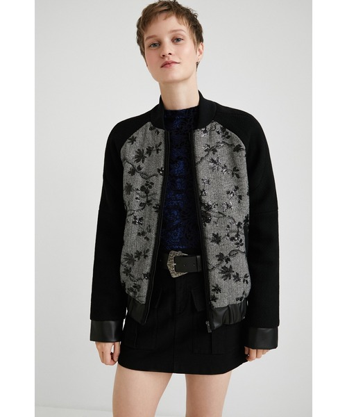 Desigual(デシグアル)の「刺繍 ウールボンバージャケット(その他アウター・レディース・ブラック・2L/S/M/L)」の5枚目の写真