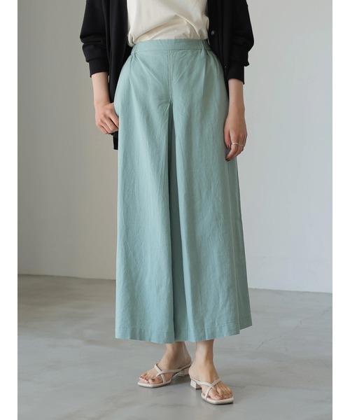 AMERICAN HOLIC(アメリカンホリック)の「リネンブレンドタックガウチョパンツ *(その他パンツ・レディース・ブラウン/サックスブルー/ベージュ・L/M)」の6枚目の写真