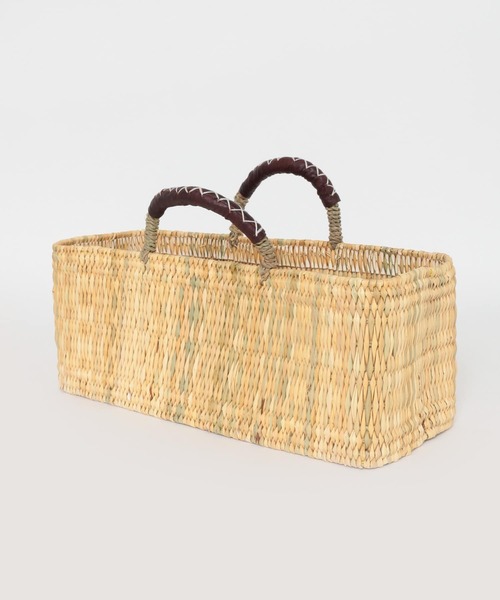 かぐれ(カグレ)の「アフリカンスクエア ストロー横長かご L(かごバッグ・レディース・ナチュラル・LARGE)」の3枚目の写真