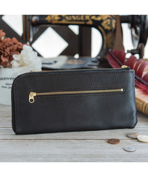 新進工房/栃木レザーL字ファスナー長財布