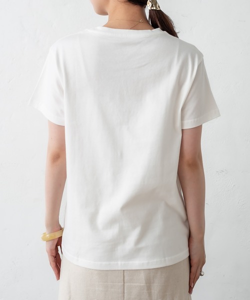 mystic(ミスティック)の「ポイント刺繍Tシャツ(Tシャツ/カットソー・レディース・チャコールグレー/パープル/レッド/オフホワイト・FREE)」の7枚目の写真