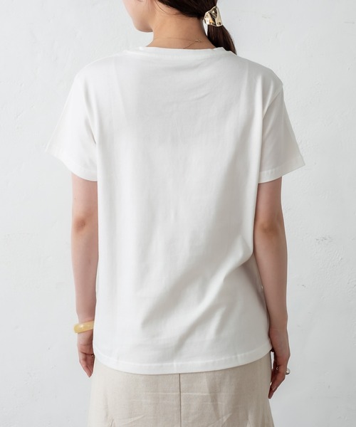 mystic(ミスティック)の「ポイント刺繍Tシャツ(Tシャツ/カットソー・レディース・チャコールグレー/パープル/レッド/オフホワイト・FREE)」の19枚目の写真