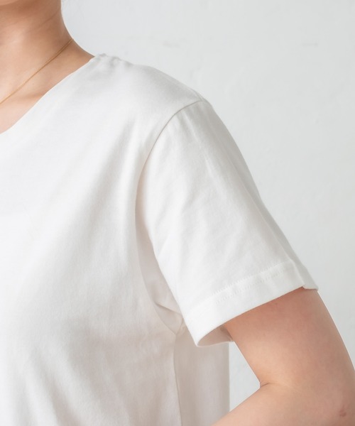 mystic(ミスティック)の「ポイント刺繍Tシャツ(Tシャツ/カットソー・レディース・チャコールグレー/パープル/レッド/オフホワイト・FREE)」の10枚目の写真