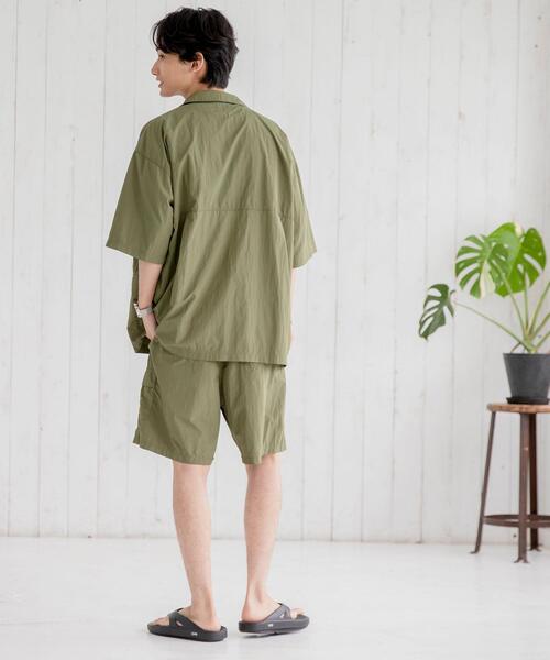 coen（コーエン）の「FreeSpeech(フリースピーチ)別注ナイロングログランオープンカラーシャツ(セットアップ対応)（シャツ/ブラウス・メンズ・ブラック/オリーブ/ダークグレー・SMALL/MEDIUM/LARGE）」の16枚目の写真