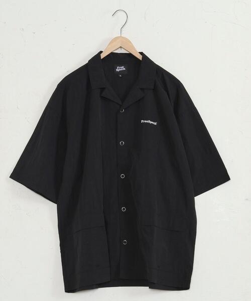 coen（コーエン）の「FreeSpeech(フリースピーチ)別注ナイロングログランオープンカラーシャツ(セットアップ対応)（シャツ/ブラウス・メンズ・ブラック/オリーブ/ダークグレー・SMALL/MEDIUM/LARGE）」の9枚目の写真