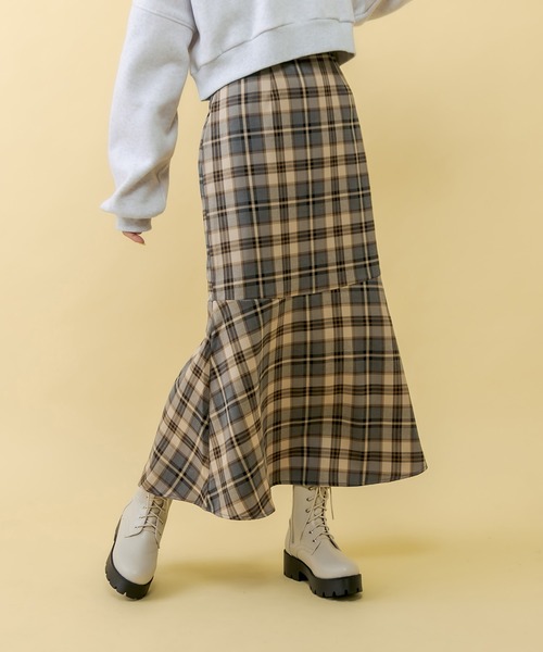 RASVOA（ラスボア）の「ヴィンテージチェックスカート（スカート・レディース・ベージュ/グレー・FREE）」の3枚目の写真