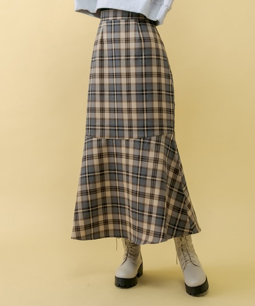 RASVOA（ラスボア）の「ヴィンテージチェックスカート（スカート・レディース・ベージュ/グレー・FREE）」の4枚目の写真