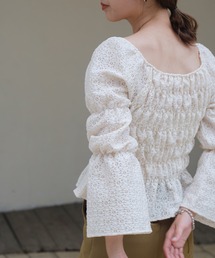 Kastane | レースジャガードシャーリングブラウス(シャツ/ブラウス)