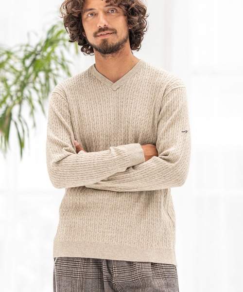 CALL&RESPONSE（コールアンドレスポンス）の「mn2415-スムースニット Vネック プルオーバー（ニット/セーター・メンズ・ブラウン/パープル/グレー/ベージュ・4/2/5/1）」の5枚目の写真