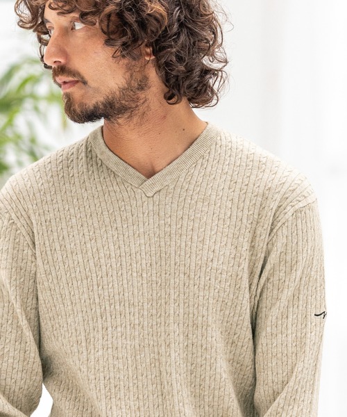 CALL&RESPONSE（コールアンドレスポンス）の「mn2415-スムースニット Vネック プルオーバー（ニット/セーター・メンズ・ブラウン/パープル/グレー/ベージュ・4/2/5/1）」の6枚目の写真