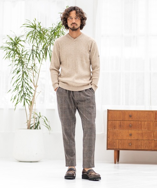 CALL&RESPONSE（コールアンドレスポンス）の「mn2415-スムースニット Vネック プルオーバー（ニット/セーター・メンズ・ブラウン/パープル/グレー/ベージュ・4/2/5/1）」の7枚目の写真