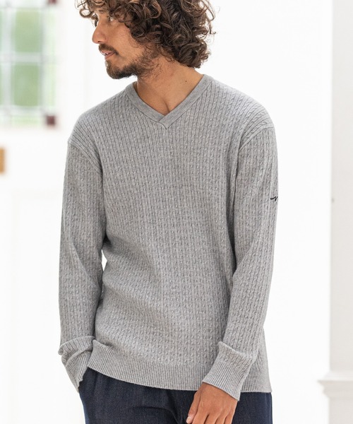 CALL&RESPONSE（コールアンドレスポンス）の「mn2415-スムースニット Vネック プルオーバー（ニット/セーター・メンズ・ブラウン/パープル/グレー/ベージュ・4/2/5/1）」の10枚目の写真