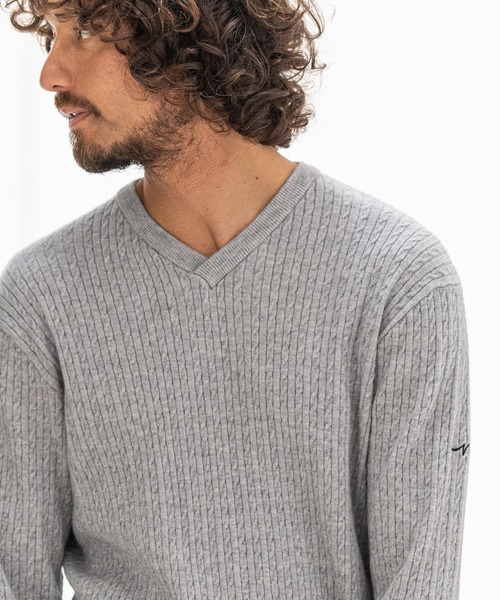 CALL&RESPONSE（コールアンドレスポンス）の「mn2415-スムースニット Vネック プルオーバー（ニット/セーター・メンズ・ブラウン/パープル/グレー/ベージュ・4/2/5/1）」の11枚目の写真