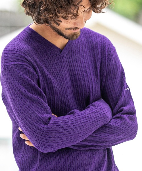 CALL&RESPONSE（コールアンドレスポンス）の「mn2415-スムースニット Vネック プルオーバー（ニット/セーター・メンズ・ブラウン/パープル/グレー/ベージュ・4/2/5/1）」の15枚目の写真