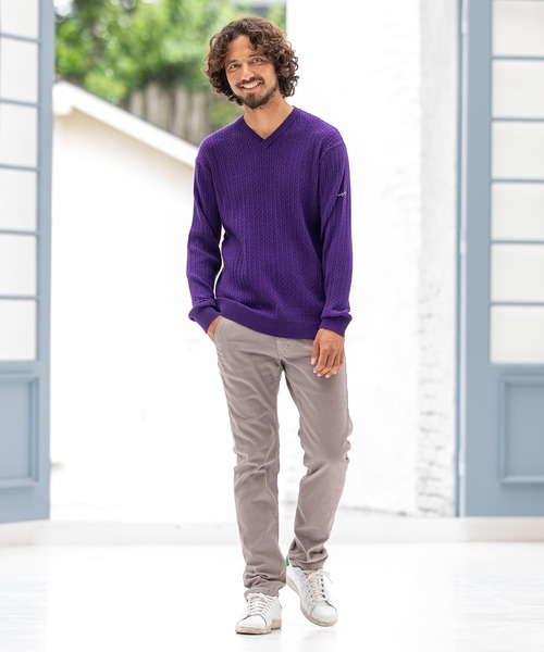 CALL&RESPONSE（コールアンドレスポンス）の「mn2415-スムースニット Vネック プルオーバー（ニット/セーター・メンズ・ブラウン/パープル/グレー/ベージュ・4/2/5/1）」の16枚目の写真