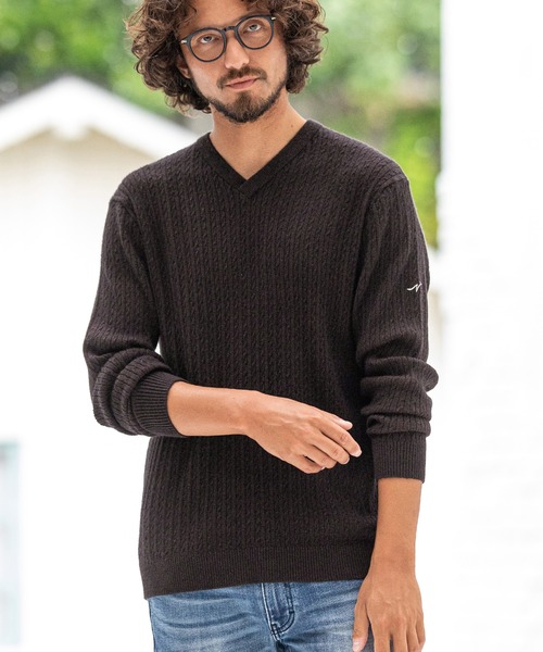 CALL&RESPONSE（コールアンドレスポンス）の「mn2415-スムースニット Vネック プルオーバー（ニット/セーター・メンズ・ブラウン/パープル/グレー/ベージュ・4/2/5/1）」の17枚目の写真