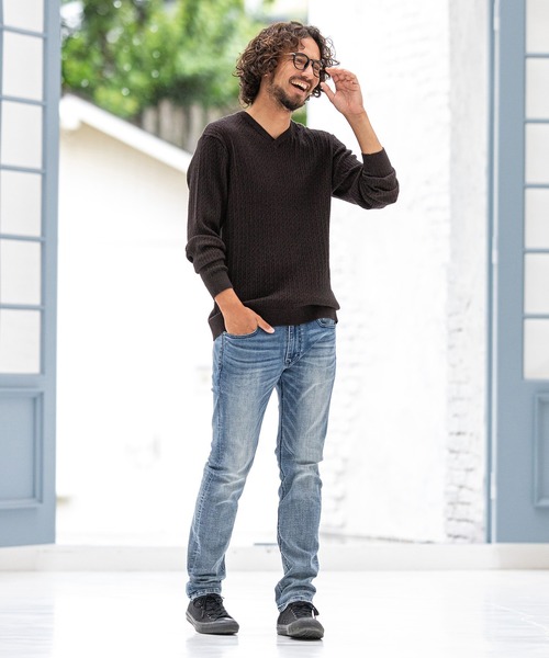 CALL&RESPONSE（コールアンドレスポンス）の「mn2415-スムースニット Vネック プルオーバー（ニット/セーター・メンズ・ブラウン/パープル/グレー/ベージュ・4/2/5/1）」の19枚目の写真