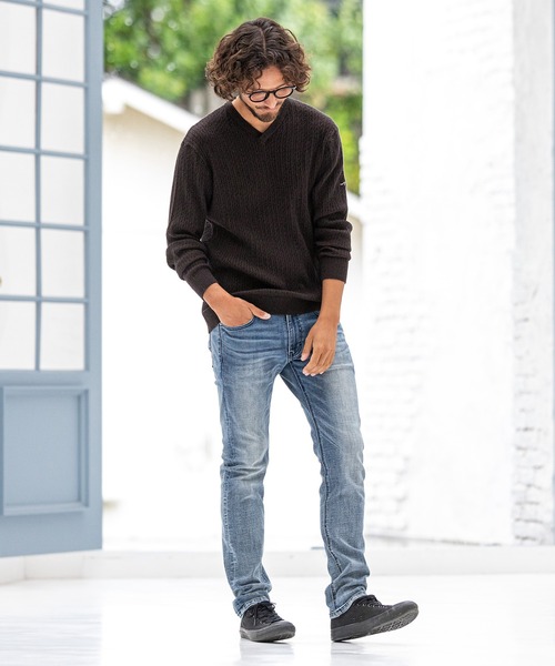 CALL&RESPONSE（コールアンドレスポンス）の「mn2415-スムースニット Vネック プルオーバー（ニット/セーター・メンズ・ブラウン/パープル/グレー/ベージュ・4/2/5/1）」の20枚目の写真