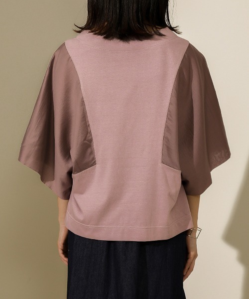 Bou Jeloud（ブージュルード）の「オーガニックコットン◆切替ＴＯＰＳ（Tシャツ/カットソー・レディース・ブラック/ベージュ/ピンク・FREE）」の13枚目の写真