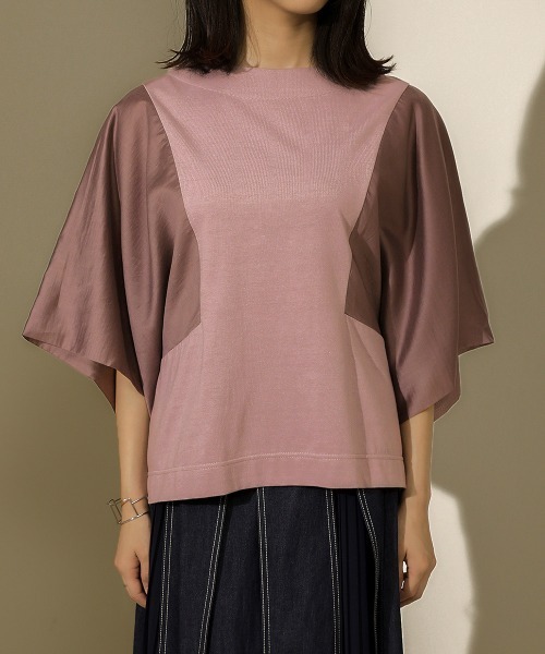 Bou Jeloud（ブージュルード）の「オーガニックコットン◆切替ＴＯＰＳ（Tシャツ/カットソー・レディース・ブラック/ベージュ/ピンク・FREE）」の9枚目の写真