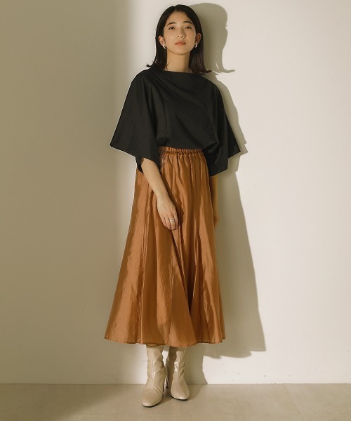 Bou Jeloud（ブージュルード）の「オーガニックコットン◆切替ＴＯＰＳ（Tシャツ/カットソー・レディース・ブラック/ベージュ/ピンク・FREE）」の8枚目の写真