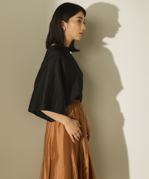 Bou Jeloud（ブージュルード）の「オーガニックコットン◆切替ＴＯＰＳ（Tシャツ/カットソー・レディース・ブラック/ベージュ/ピンク・FREE）」の10枚目の写真