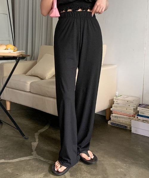 merongshop（メロンショップ）の「MERONGSHOP さらさらロングワイドパンツ（スウェットパンツ・レディース・ブラック/グレー/ベージュ/レッド・FREE）」の17枚目の写真