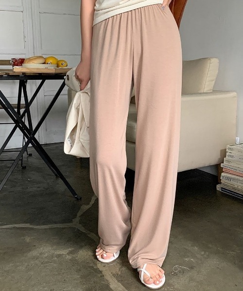 merongshop（メロンショップ）の「MERONGSHOP さらさらロングワイドパンツ（スウェットパンツ・レディース・ブラック/グレー/ベージュ/レッド・FREE）」の12枚目の写真