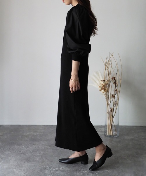 Riberry（リベリー）の「袖異素材切替ニットワンピース（ワンピース・レディース・ブラック/ダークグリーン/ブラウン・MEDIUM）」の18枚目の写真