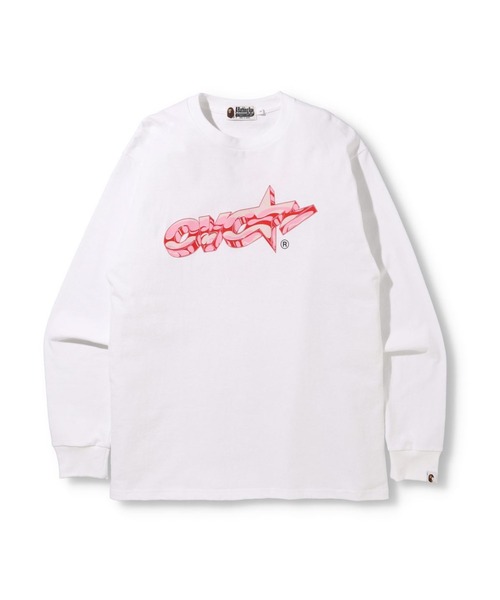 OVO "OCTOBER VERY OWN"（オービーオー　　オクトーバーベリーオウン）の「BAPE X OVO LONG SLEEVE TEE M（Tシャツ/カットソー・メンズ・ホワイト/ブラック/レッド・LARGE/XX-LARGE/X-LARGE/MEDIUM/SMALL）」の2枚目の写真
