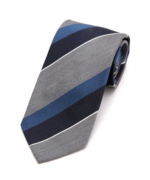 未使用 定価3.5万 ブリオーニ 伊製 ストライプ ネクタイ グレー×ネイビー 楽天市場】シルクネクタイ 紺縦糸使用 グレー ストライプ 8cm幅