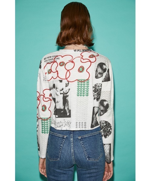 SLY（スライ）の「KURIO X SLY PATTERN ロングスリーブTシャツ（Tシャツ/カットソー・レディース・グレー系その他2/イエロー系その他/ホワイト系その他2・FREE）」の7枚目の写真