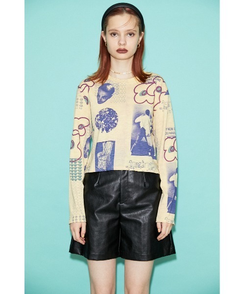 SLY（スライ）の「KURIO X SLY PATTERN ロングスリーブTシャツ（Tシャツ/カットソー・レディース・グレー系その他2/イエロー系その他/ホワイト系その他2・FREE）」の16枚目の写真