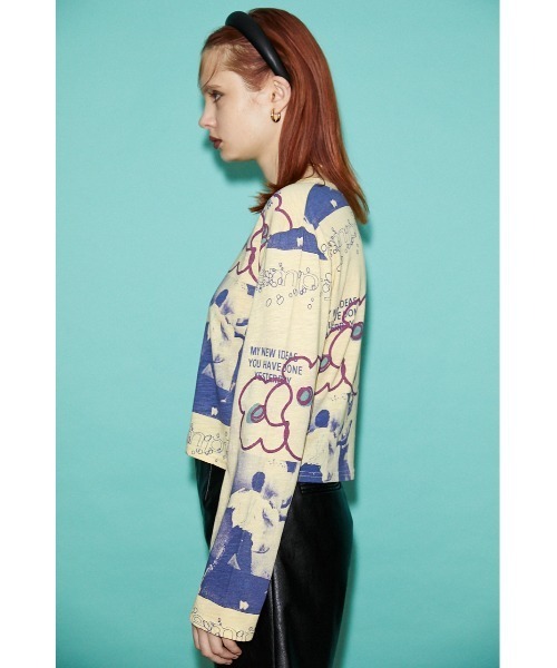 SLY（スライ）の「KURIO X SLY PATTERN ロングスリーブTシャツ（Tシャツ/カットソー・レディース・グレー系その他2/イエロー系その他/ホワイト系その他2・FREE）」の10枚目の写真