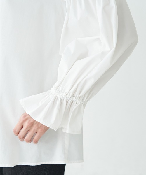 ROPE' PICNIC（ロペピクニック）の「キャンディースリーブラッフルブラウス（シャツ/ブラウス・レディース・ブラック/ホワイト/ダークラベンダー・38）」の12枚目の写真