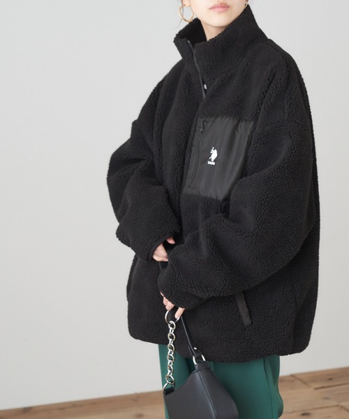 U.S. POLO ASSN.（ユーエスポロアッスン）の「U.S. POLO ASSN./ユーエスポロアッスンポケット配色パイピング別注ボアジャケット（ブルゾン・レディース・ブラック/ベージュ/ブラウン/アイボリー・M/L）」の13枚目の写真