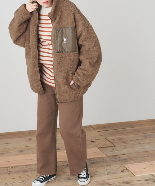 U.S. POLO ASSN.（ユーエスポロアッスン）の「U.S. POLO ASSN./ユーエスポロアッスンポケット配色パイピング別注ボアジャケット（ブルゾン・レディース・ブラック/ベージュ/ブラウン/アイボリー・M/L）」の21枚目の写真