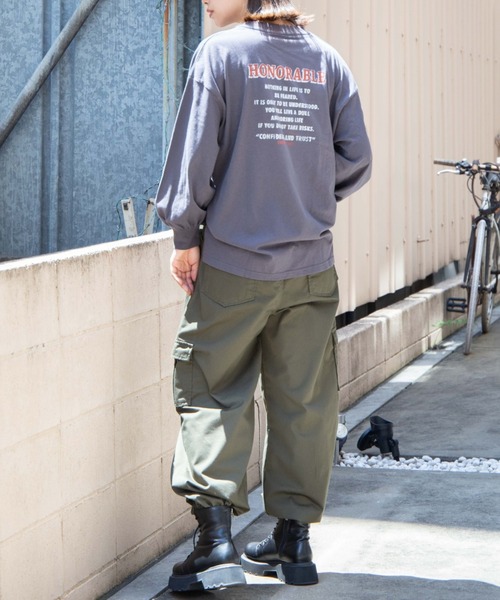 WEGO(ウィゴー)の「WEGO/ヴィンテージライクプリントロンT(Tシャツ/カットソー・レディース・カーキ/その他1/スミクロ/ダークベージュ・SMALL/MEDIUM)」の7枚目の写真