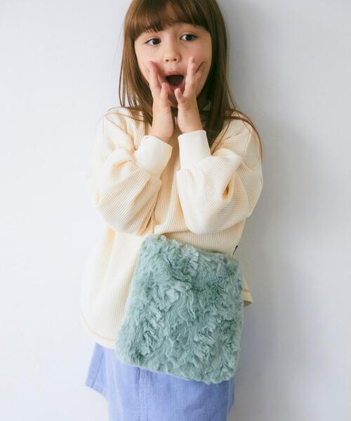 green label relaxing(グリーンレーベルリラクシング)の「GLR フェイクファー ショルダー バッグ(ショルダーバッグ・キッズ・ライトブルー/ピンク/ライム/ナチュラル・FREE)」の3枚目の写真